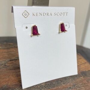 Kendra Scott Ruby studs with gold metal